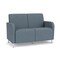 Lesro Siena Lounge Reception 2 Seat Tandem Seating No Center Arm, Brushed Steel, RF Serene Upholstery SN2101 - alternate 1